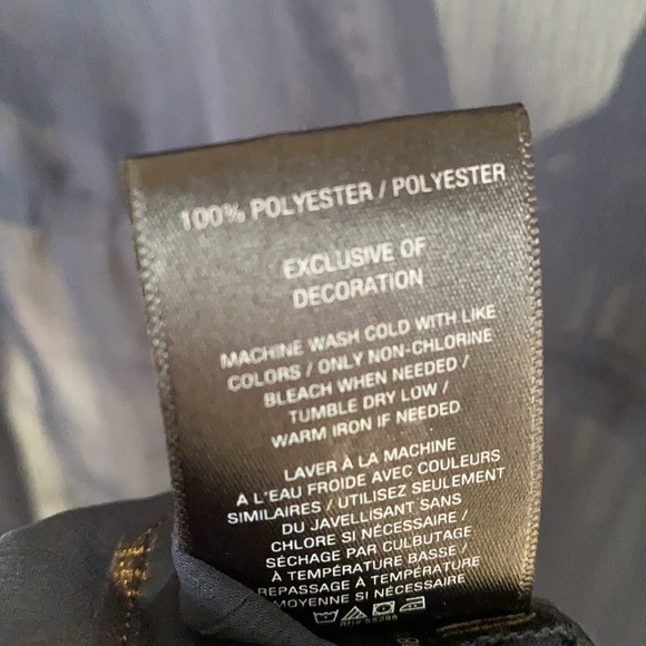 Express Sheer Metallic Navy Kimono Cover-Up S - Picture 7 of 8